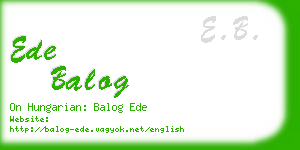 ede balog business card